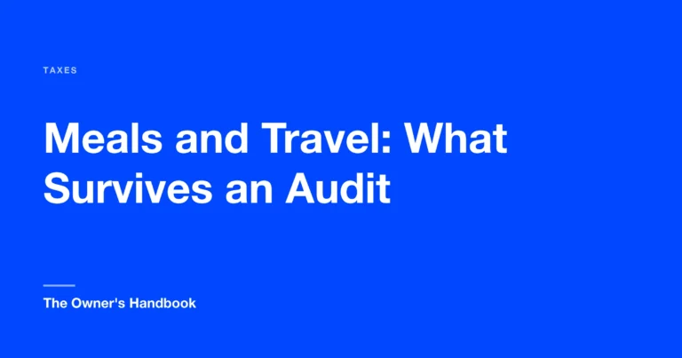 Meals and Travel: What Survives an Audit