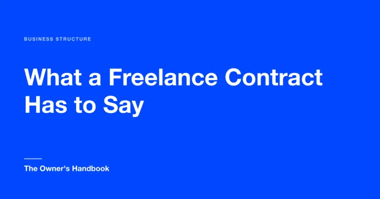 What a Freelance Contract Has to Say