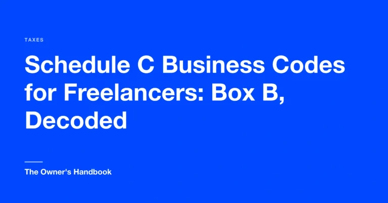 Schedule C Business Codes for Freelancers: Box B, Decoded