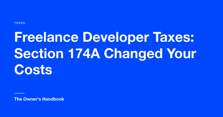 Freelance Developer Taxes: Section 174A Changed Your Costs