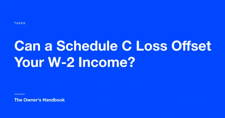 Can a Schedule C Loss Offset Your W-2 Income?